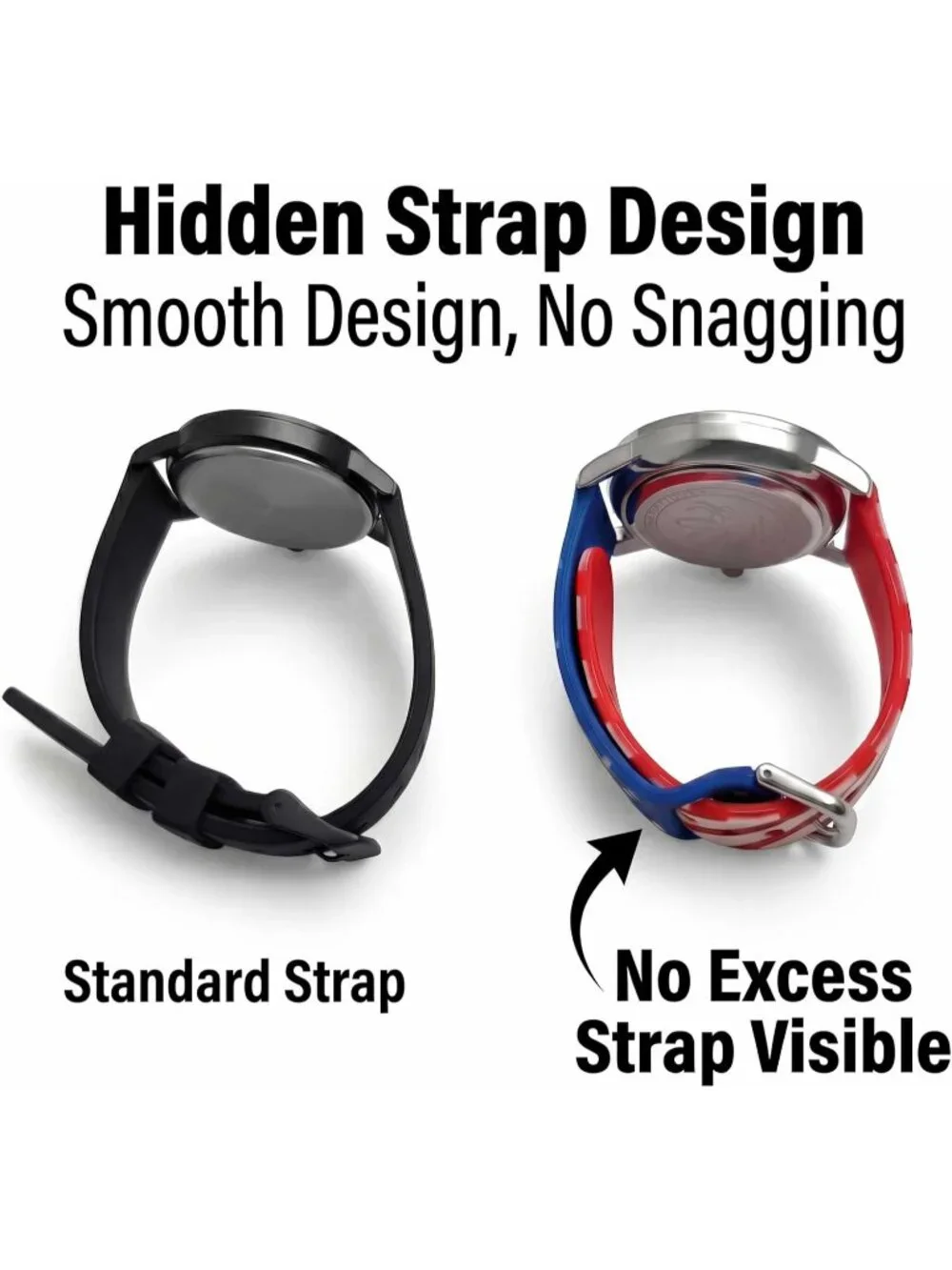 Women's Red Blue Silicone Strap Large Face Big Number Quartz Analog Wrist Watch
